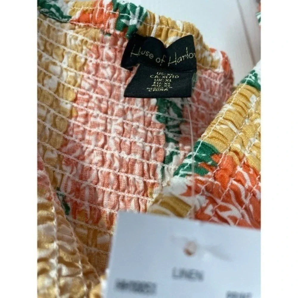 House of Harlow 1960  ‎ 100% Linen Tropical Summer Mini Dress - Picture 8 of 11